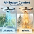 thumbnail image 5 of SPECSTAR Ceiling Fans with Lights, 42 inch Low Profile Ceiling Fan with Light and Remote, Flush Mount Black Ceiling Fan for Bedroom, 6+1 Speeds, 3CCT, Dimmable, Timer, Quiet Reversible DC Motor, 5 of 8