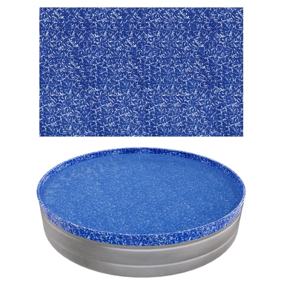 KFFKFF 8ft Round Pool Liner, Overlap Swimming Pool Liner for 27.5 in Wall Height, Durable Vinyl, Simple Installation with Leak-Resistant Patches, Suitable for Steel Sided Above-Ground Pools