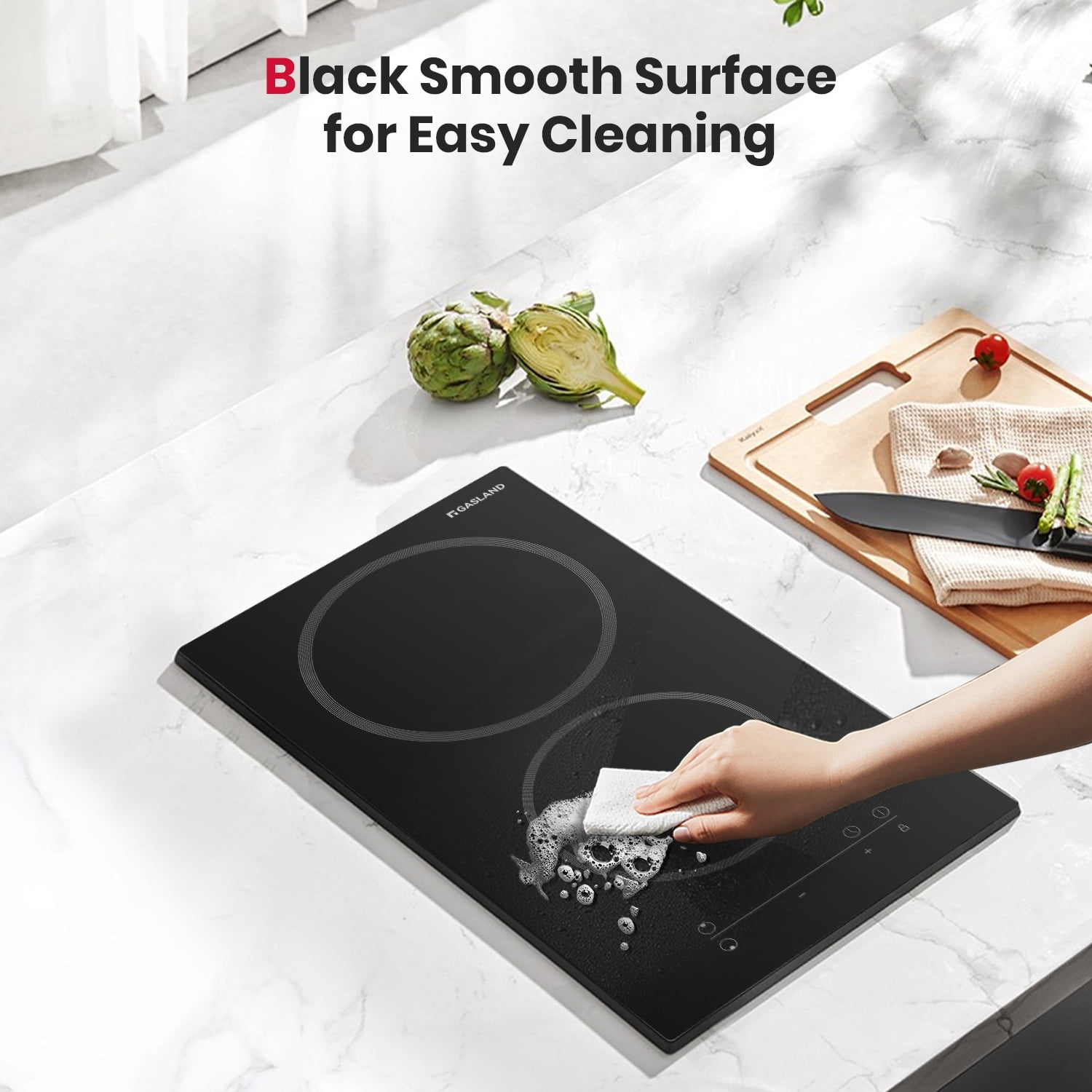 GASLAND 12-Inch 2-Burner Built-in Electric Ceramic Cooktop, ETL, 240V, 3000 W, CH30BF