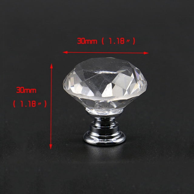 Billuyoard 20/30/40mm Diamante Transparente Cristal Puerta Tirar Cajón Pomo Tirador Conjuntos de muebles de dormitorio PC 1 30 mm Billuyoard JJ10934-02