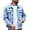 Blue, variant on Mens Denim Jacket, Washed Ripped Distressed Stretch Slim Fit Casual Trucker Biker Jeans Jacket for Men