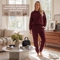 thumbnail image 4 of U2SKIIN Womens Fleece Pajamas Set, Soft Lightweight Sleepwear Pullover Lounge Pjs Set,(Light Grey Mel.M), 4 of 6
