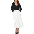 thumbnail image 2 of Falda Maxi de Satén para Mujer Inspire Chic, Cintura Alta, A-Line, Formal, de Noche, Cóctel, Estilo Sirena, XL, Blanca, 2 of 6