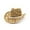 Khaki, variant on Western Cowboy Hat Wide Brim Shapeable Panama Straw Hat Summer Beach Sun Hat Outdoor Travel Cap with Chin Strap,Color:White