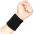thumbnail image 2 of Sports Absorbent Wristbands for Men and Women - 6 Pack - Black Wristbands for the Gym, Tennis or Running - Absorbent Sponge Armband - Sponge Headband, 2 of 5
