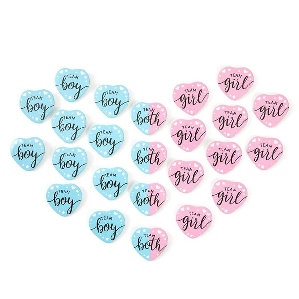 Gender Reveal Button Pins Team Boy, Team Girl, Team Both pinback