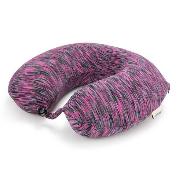 Miami CarryOn Space Dye Memory Foam Travel Pillow/Neck Pillow (Pink/Black)