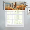 thumbnail image 4 of Western Horse Printed Window Curtains Valances for Kitchen Wild Animal Running in Rustic Flower Field Country Rod Pocket Valances for Bedroom Living Room Dining Room 54 by 18 in, 2 Panel, 4 of 6