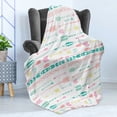 thumbnail image 4 of Hipster Soft Flannel Fleece Throw Blanket, Pastel Colored Bohemian Traditional Art Pattern with Modern Design, Cozy Plush for Indoor and Outdoor Use, 60" x 80", Multicolor, by Ambesonne, 4 of 5