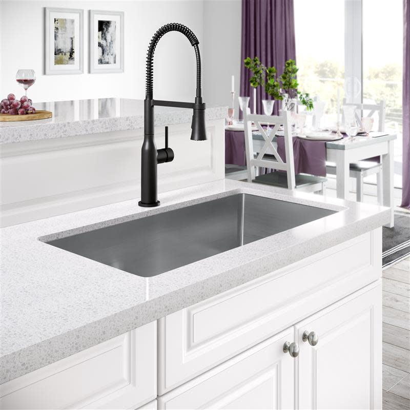 Proflo PFXC5027CP Basque Top-Mount 1.5 GPM Single Hole Pre-Rinse Kitchen Faucet - Chrome