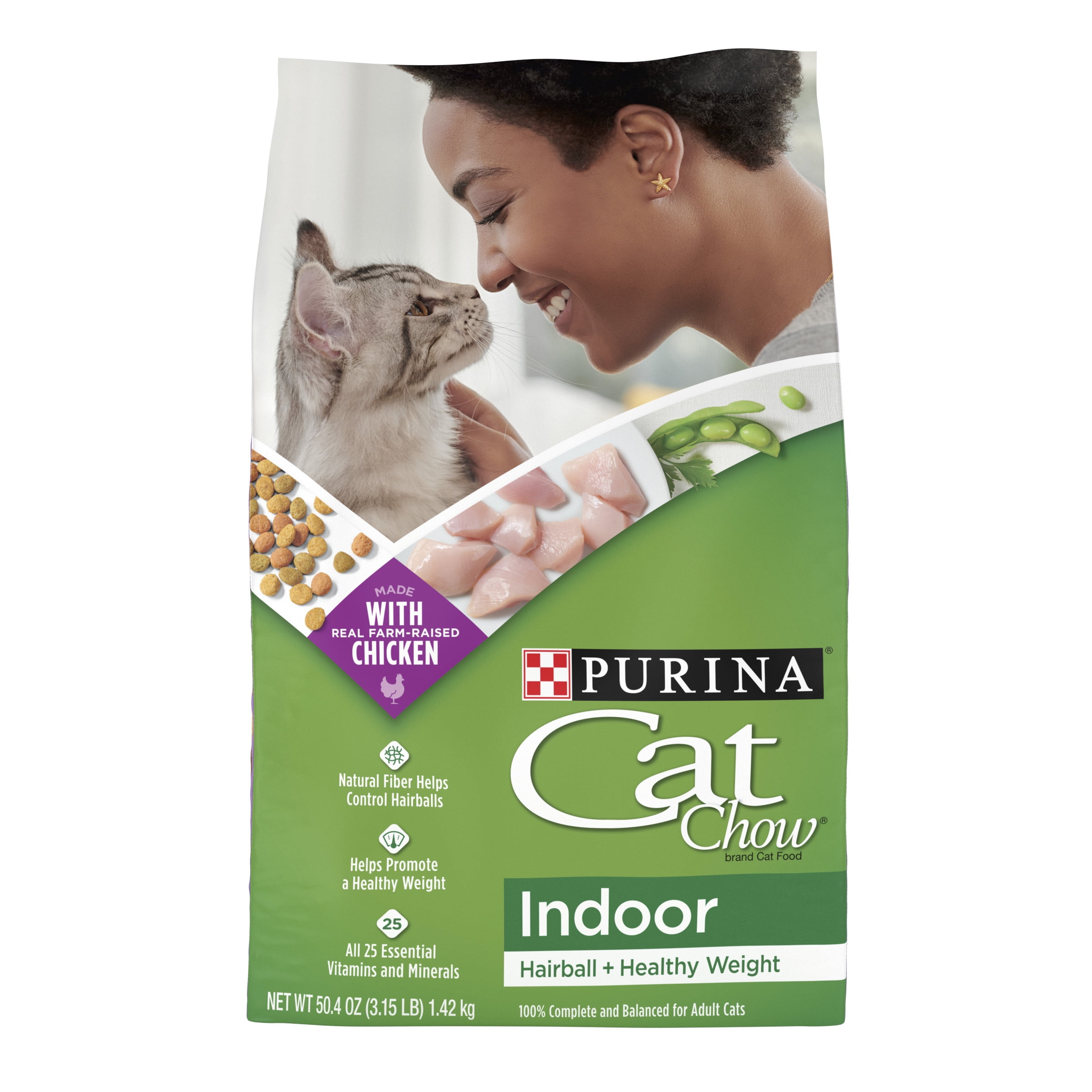 Purina Cat Chow Indoor Hairball & Healthy Dry Cat Food, 3.15 lb Bag
