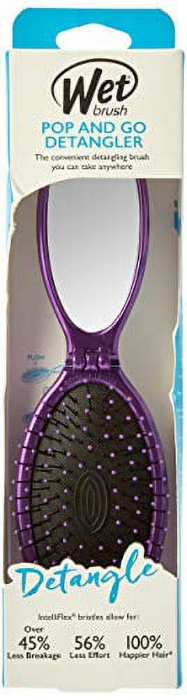 Wet Brush Pop And Go Entwirrbürste – Faltbar, Mit Ultraweichen IntelliFlex Borsten (1 Stück, Lila)