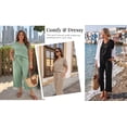 thumbnail image 6 of MOYIKO 2 Piece Sets for Women Casual Summer Travel Vacation Outfits Short Sleeve Tops Wide Leg Pants with Pockets Lounge Sets, 6 of 7