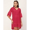 thumbnail image 2 of Moomaya Shift Dresses For Women, Tiered Bell Sleeves, V-Neck Short Solid Color Dress, 2 of 8