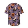 thumbnail image 6 of Lsque Vintage Halloween Black Cat print Men's Cuban Collar Short Sleeve Shirt Summer Beachwear Casual Button Down Fashionable Vacation Leisure Shirt-4X-Large, 6 of 7