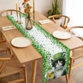 thumbnail image 3 of St. Patrick's Day Table Runner - 120 Inch Long, Kitchen Dining Table Runner Dresser Scarves, Spring Cute Cat Beer Green Clovers Farmhouse Decor for Coffee Tables Wedding Party Banquet, 3 of 8