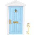 thumbnail image 1 of Puerta de muñeca de madera TUNC 1:12 casa de muñecas en miniatura colorida azul, 1 of 5
