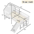 thumbnail image 6 of Bellemave Twin Size Loft Bed with Slide and LED Lights, Wood House Roof Low Loft Beds Frame with Ladder, Under Bed Storage, No Box Spring Needed（White), 6 of 8