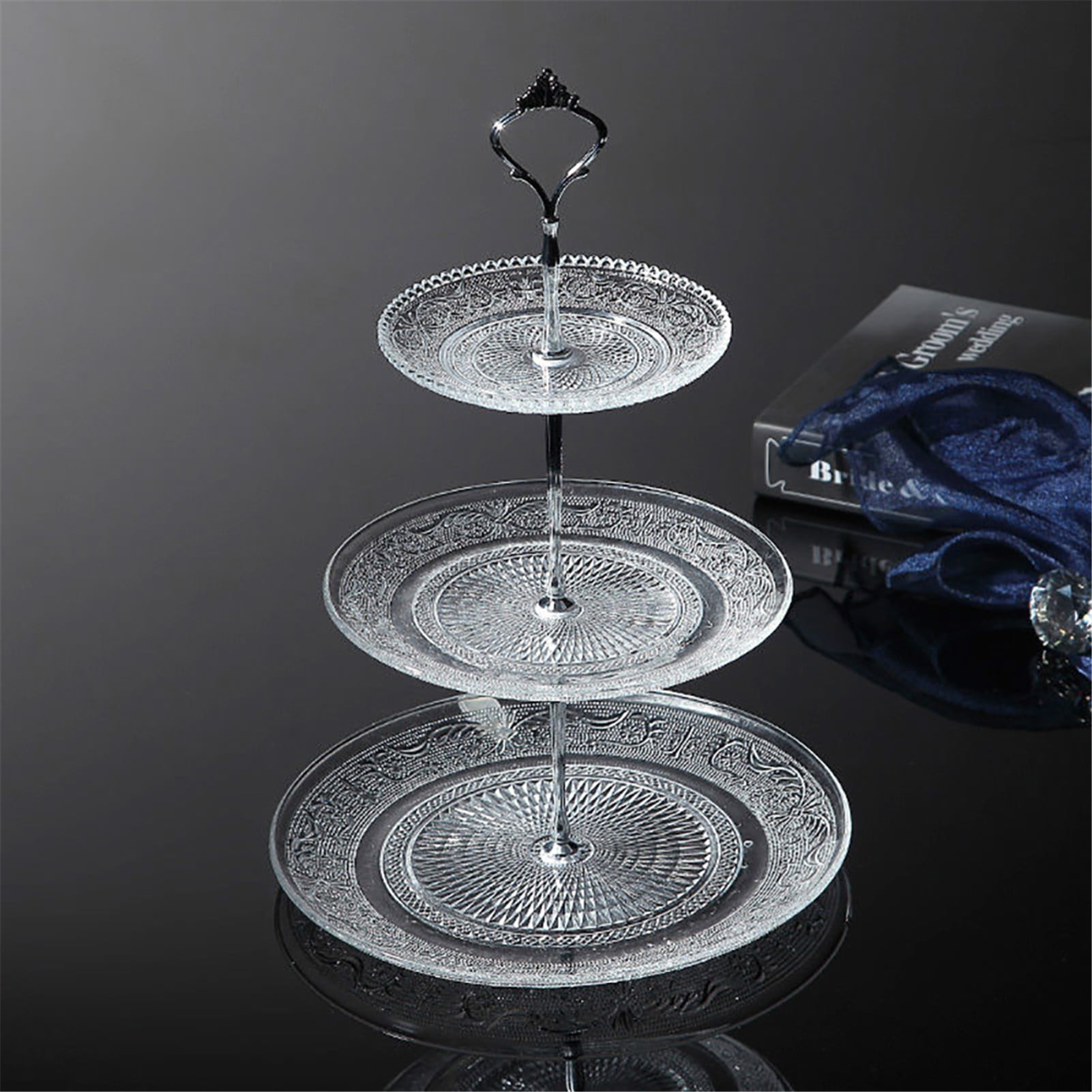 Cake Plate Stand Crown Handle Fitting Hardware Rod Plate Wedding Party 2/3 Tier 