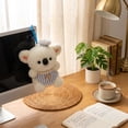 thumbnail image 3 of Koala Desk Companion Plush Soft White Stuffed Animal Charms with Colorful Outfits for Office Decor and Travel Buddies Pink, 3 of 6