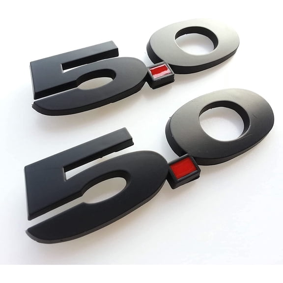 5.0 Liter Door Fender Side Emblem Badge Plate for Ford Mustang F150 GT, 2pcs