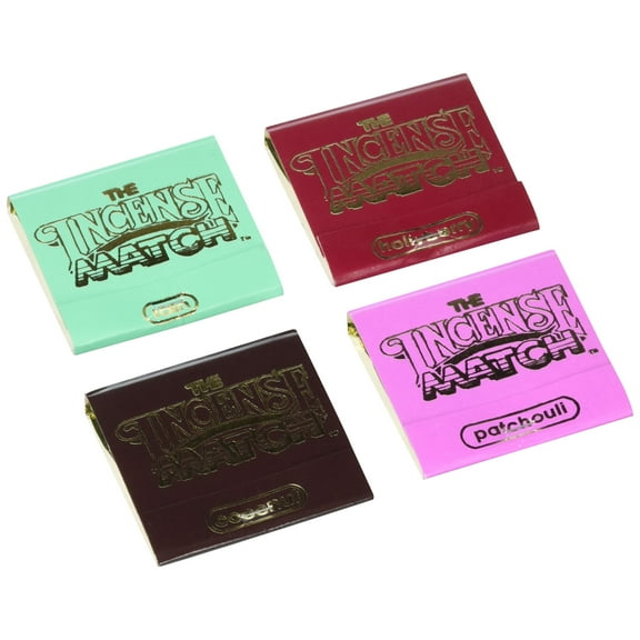 Incense Matches: Lot of 4 Assorted Variety Scented Match Books, 120 strikes