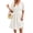 White, variant on Women's Ruched Surplice Short Sleeve Dress 100% Polyester with Sheer Overlay and Stretchy Bodice for Evening Wear