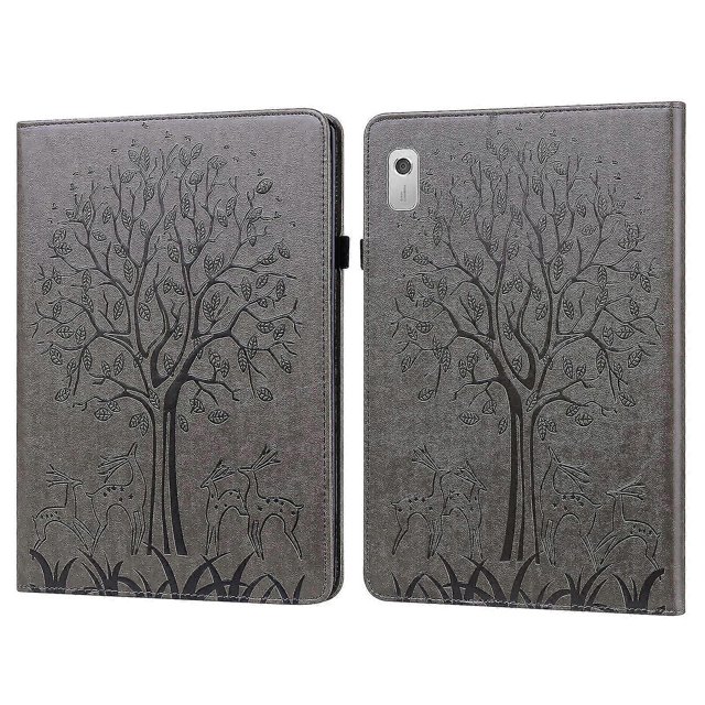 Funda de piel para tableta Lenovo Tab M8 4.ª generación TB-300FU, color gris