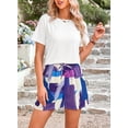 thumbnail image 4 of PRETTYGARDEN Women's Summer 2 Piece Outfits Lounge Sets Short Sleeve Tee Shirts Tops Blouses Pockets Printed Shorts Tracksuit, 4 of 10