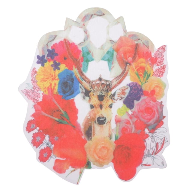 veasfak Écusson Thermocollant Brodé en Forme d'Animal pour Vêtements Bricolage Cerf 28 x 24 cm