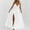 White, variant on Hvot&aat Ladies Elegant A-Line Slit Dress Sleeveless Spaghetti Straps Deep V Neck Formal Evening Dress Bridesmaid Dresses