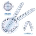 thumbnail image 4 of 3pcs Physical Therapy Goniometer Set Spinal Goniometer 360 Degree Angle Ruler Protractor Ruler, 4 of 8