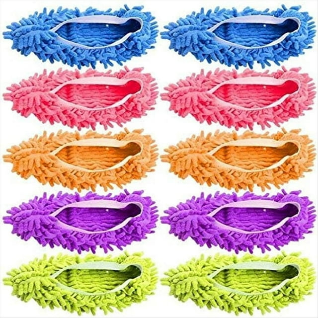 Pares de Pantuflas Trapeador para Hogar, Herramientas de Limpieza de Pisos, Cubrezapatos, Suaves y Lavables para los Pies, Herramientas Limpieza de Pisos, Cubrezapatos