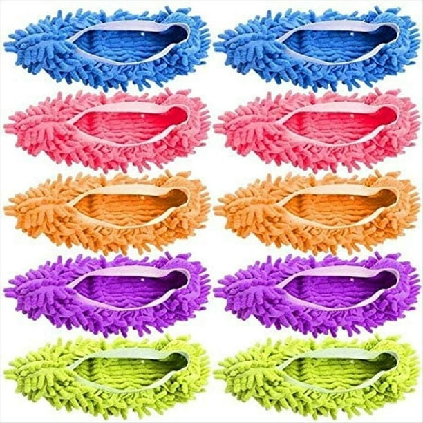 Pares de Pantuflas Trapeador para Hogar, Herramientas de Limpieza de Pisos, Cubrezapatos, Suaves y Lavables para los Pies, Herramientas Limpieza de Pisos, Cubrezapatos
