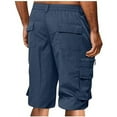 thumbnail image 3 of HCNTES Cargo Shorts for Men Stretch Waist Relaxed Fit Summer Casual Beach Shorts Athletic Workout Work Golf Shorts Multi Pocket(Navy,M), 3 of 5