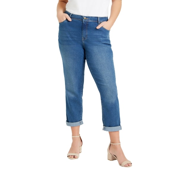 Roaman's Women's Plus Size 24/7 Boyfriend Jean