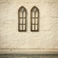 thumbnail image 2 of 36" X 12" Farmhouse Rustic Wooden Wall Window Arches Rustic Brown Dandelion - Wood Window, 2 of 12