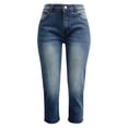 thumbnail image 7 of Shadoumai Womens Capri Jeans 2026 Summer High Waisted Button Straight Leg Raw Hem Distressed Denim Capris Pants with Pockets, 7 of 7