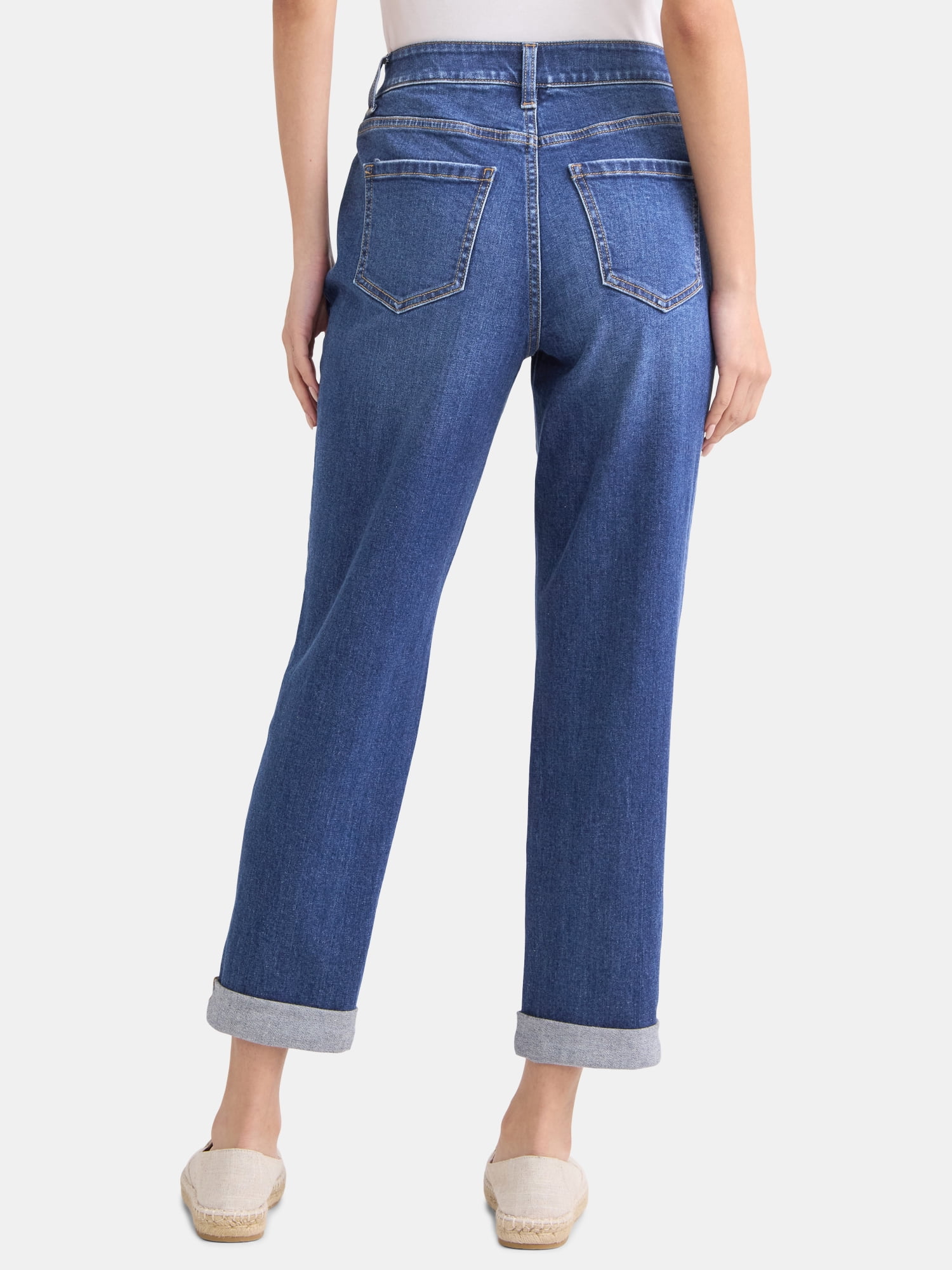 Time and Tru Women's Mid-Rise Boyfriend Jeans, 26" Inseam, Sizes 0-22