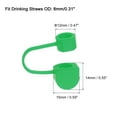 thumbnail image 2 of 10pack Straw Cover Cap, Green Silicone Straw Tips Cover Fits 8mm/0.31 Drinking Straws, 2 of 6