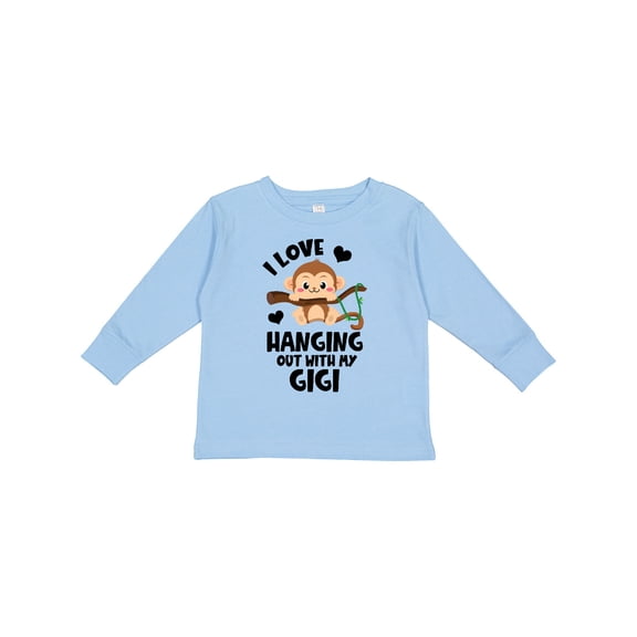 Inktastic Monkey I Love Hanging out with My Gigi Boys or Girls Long Sleeve Toddler T-Shirt