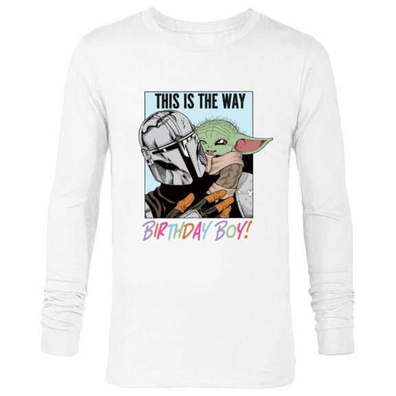Star Wars Grogu The Mandalorian This is the Way Birthday Boy - Long Sleeve T-Shirt for Men - Customized-White