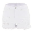 thumbnail image 4 of vigerkar Women's Frayed Denim Shorts Sexy Mini Hot Pants Cut Off Ripped Hole Booty Shorts Jeans Clubwear (White, XXL), 4 of 7