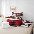 thumbnail image 4 of Erosebridal Watercolor Red Black Gray Bedding Sets Full Size, Abstract Lines Comforter Sets with Sheets, Geometric Bedroom Decor Breathable 7pcs, 4 of 5