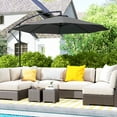 thumbnail image 2 of 10' Cantilever Tilt Offset Patio Umbrella w/ UV & Water Safe Material & Cross Base (Weight Not Included), Gray, 2 of 7
