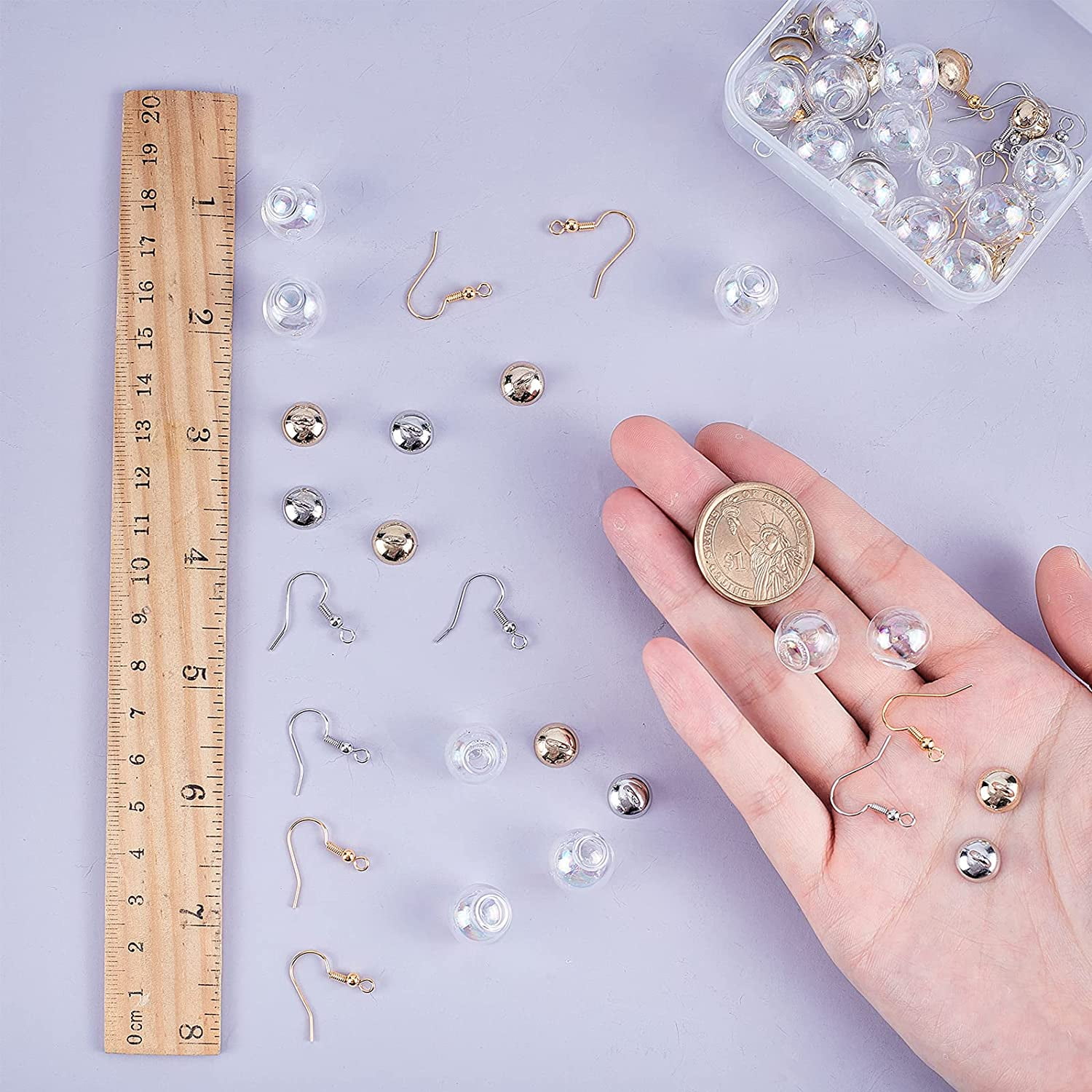 200pCS 10m 8mm Cap Bails for Jewelry Making Glass Bottles DIY