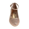 thumbnail image 5 of Badgley Mischka Girls Block Heel Dress Shoes, Rose Gold, Size: 2, 5 of 8
