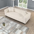 thumbnail image 6 of RNfurnishings 3-PC LivingRoom Furniture Velvet fabric Sofa+2-Armchairs Set-Beige, 6 of 10