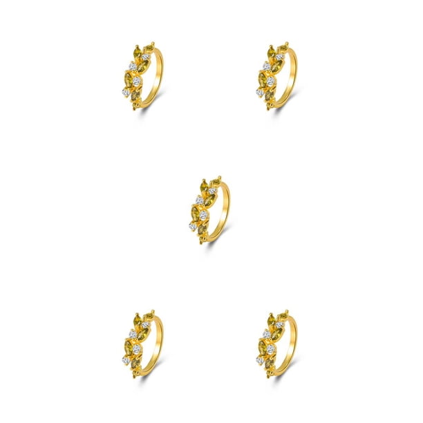 Qarigey Anillo de cristal para mujer, nudillo Vintage estético, joyería de moda para boda, regalo personalizado, accesorios para disfraces, Tamaño 9 5piezas