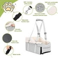 thumbnail image 4 of Center Console Dog Car Seat, Detachable Washable Dog Booster Seat, Adjustable Safety Belts and Built-in Leash Pet Carseat, Portable Puppy Travel Carrier with Cushion for Small Dogs Cats(Gray), 4 of 16